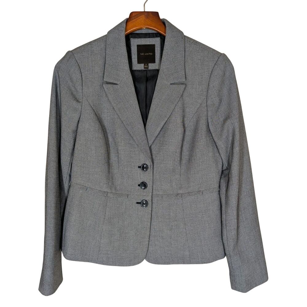 The Limited Gray Tailored Suit Blazer Jacket 3 Button Women's Medium Career Wear